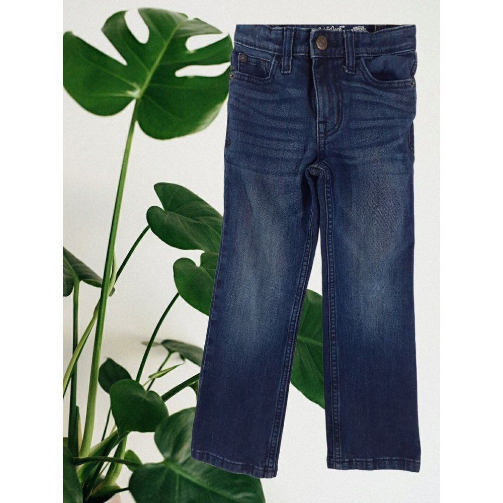 Kids Straight Stretch Cat & Jack Jeans with long sleeve top both size 6